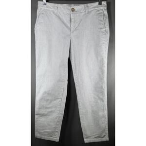 Gap Girlfriend Khaki Pants 2R Blue White Stripe Straight Leg Casual